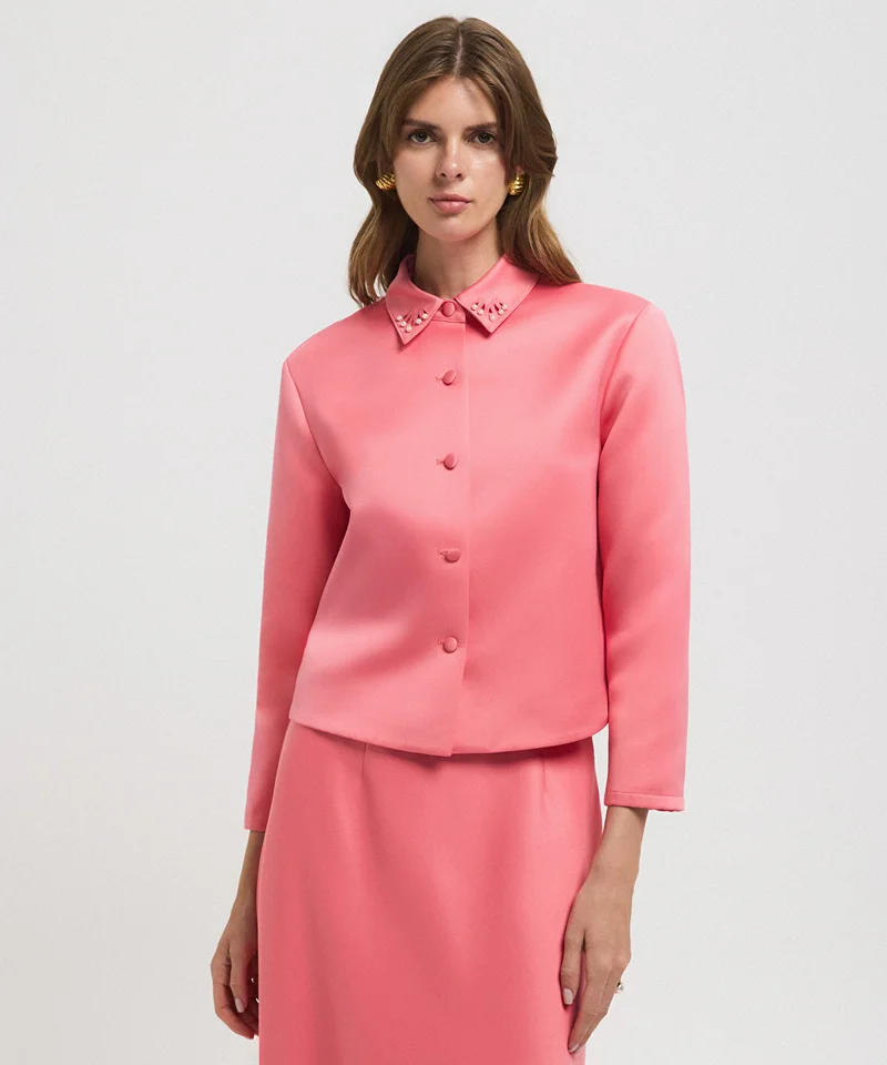 Ipekyol  Cutout Jacket with Faux Pearl for Women | Best Price UAE